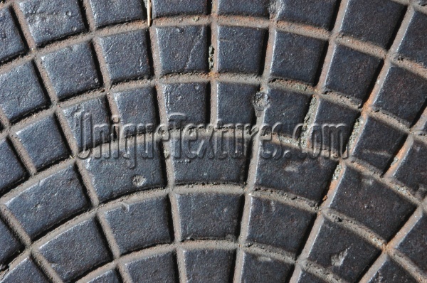 manhole pattern industrial metal dark brown