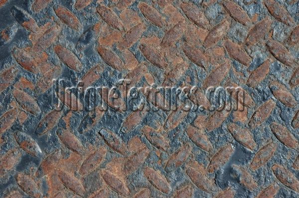 manhole diamonds pattern rusty industrial metal dark brown black  