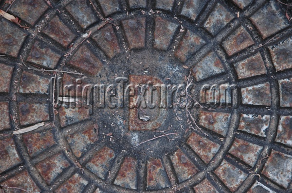 manhole        pattern textual dirty rusty industrial metal gray