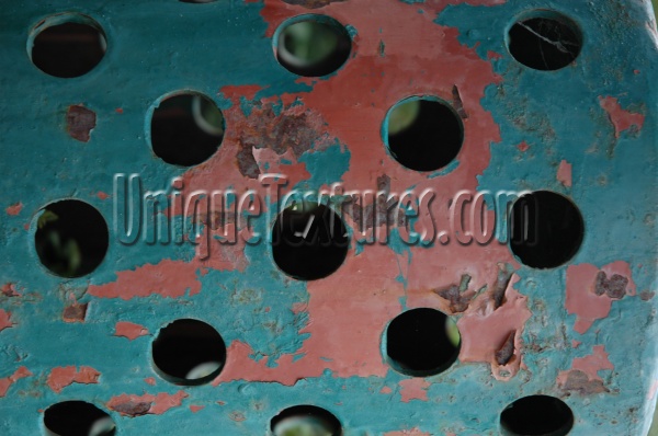 spots scratched industrial metal paint blue red    