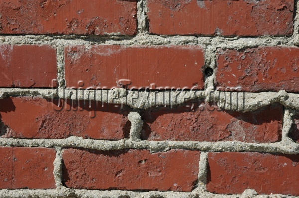 fence     rectangular architectural brick red