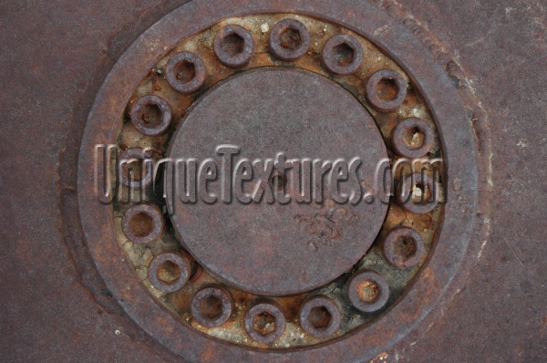 round    industrial metal dark brown