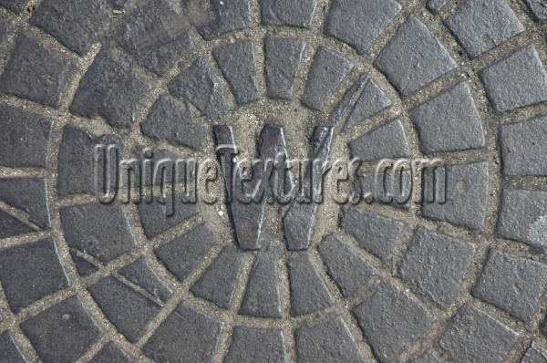 manhole pattern textual industrial metal gray      