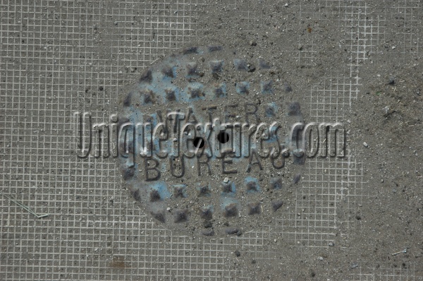 manhole pattern textual industrial metal concrete gray  