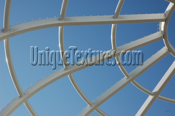 pattern architectural metal sky white blue curves  