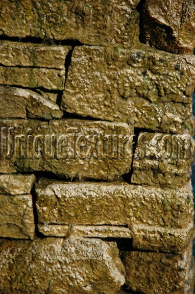 fence wall rectangular wet architectural stone dark brown