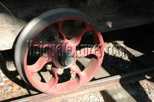 wheel round weathered industrial metal red shadow 