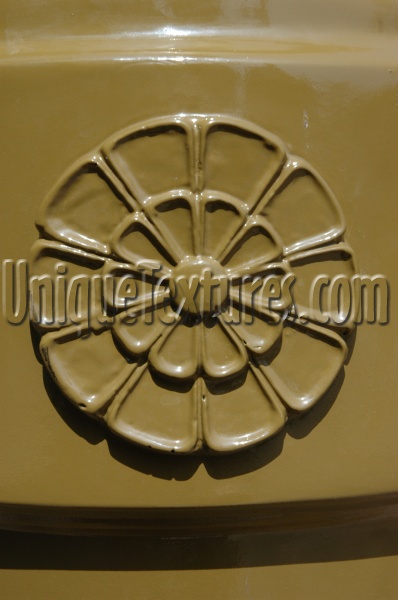 fixture pattern retro shiny   art/design architectural flowers metal paint dark brown