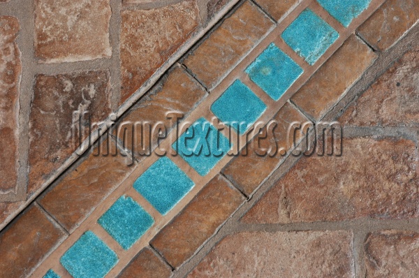 blue multicolored tile/ceramic architectural weathered angled floor