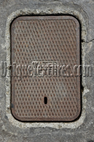 door manhole rectangular diamonds industrial metal   concrete dark brown