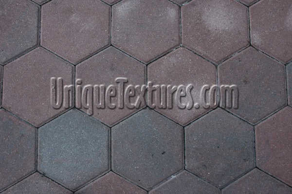 street hexagon pattern architectural brick gray red