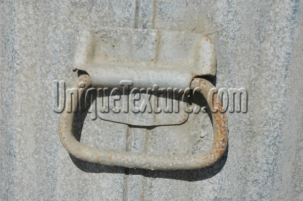 handle oval galvanized rusty industrial metal gray