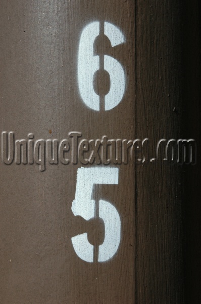 sign numerical industrial metal paint dark brown white