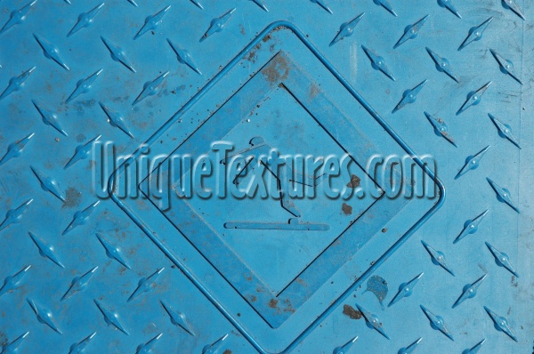 blue rubber architectural industrial dirty retro diamonds symbol floor