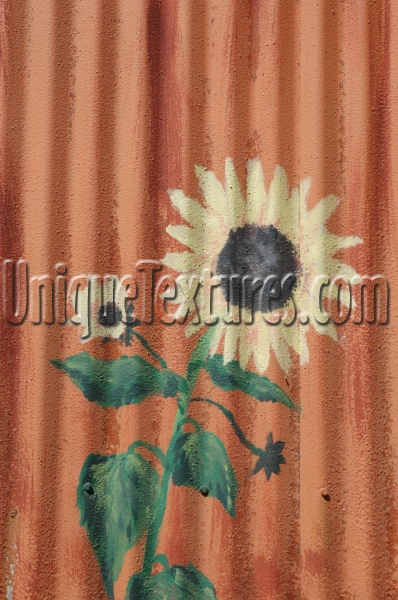 grooved fake art/design flowers metal dark brown yellow