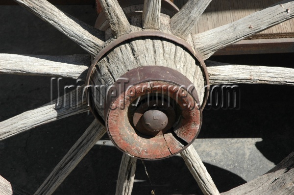 wheel pattern round weathered vehicle wood dark brown