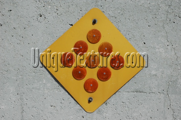 sign diamonds spots shiny vehicle metal plastic orange/peach yellow