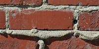 fence     rectangular architectural brick red