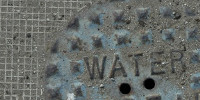 manhole pattern textual industrial metal concrete gray  