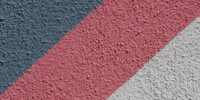 wall angled retro architectural stucco/plaster vibrant multicolored