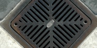 vent/drain floor pattern industrial metal concrete white black