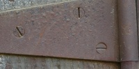 door fixture fastener horizontal rusty industrial architectural metal  dark brown