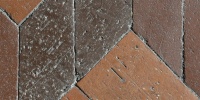 floor angled architectural brick multicolored