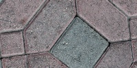 floor pattern cracked/chipped architectural brick multicolored pink