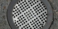 metallic concrete metal industrial shiny round pattern spots vent/drain 