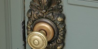 handle pattern round shiny art/design architectural wood metal metallic door   