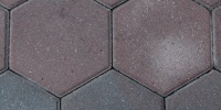 street hexagon pattern architectural brick gray red