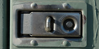 green metallic paint metal mech/elec shiny rectangular handle fixture     