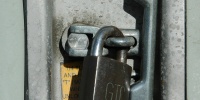 gray metal mech/elec weathered rectangular handle fixture   