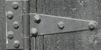 black metal wood architectural weathered fastener fence door