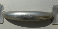 white metallic metal industrial shiny horizontal handle