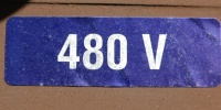 sign rectangular numerical mech/elec metal paper dark brown white blue