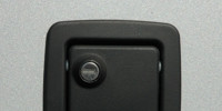 gray black plastic metal vehicle rectangular handle