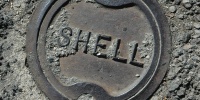 gray metal asphalt industrial textual round manhole street