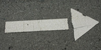street symbol horizontal vehicle asphalt paint white black