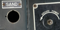 black metal industrial vehicle textual fastener fixture
