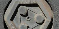 gray metal industrial weathered hexagon fastener