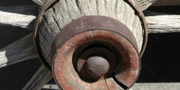 wheel pattern round weathered vehicle wood dark brown