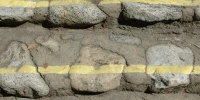 yellow gray stone stucco/plaster architectural horizontal stairs